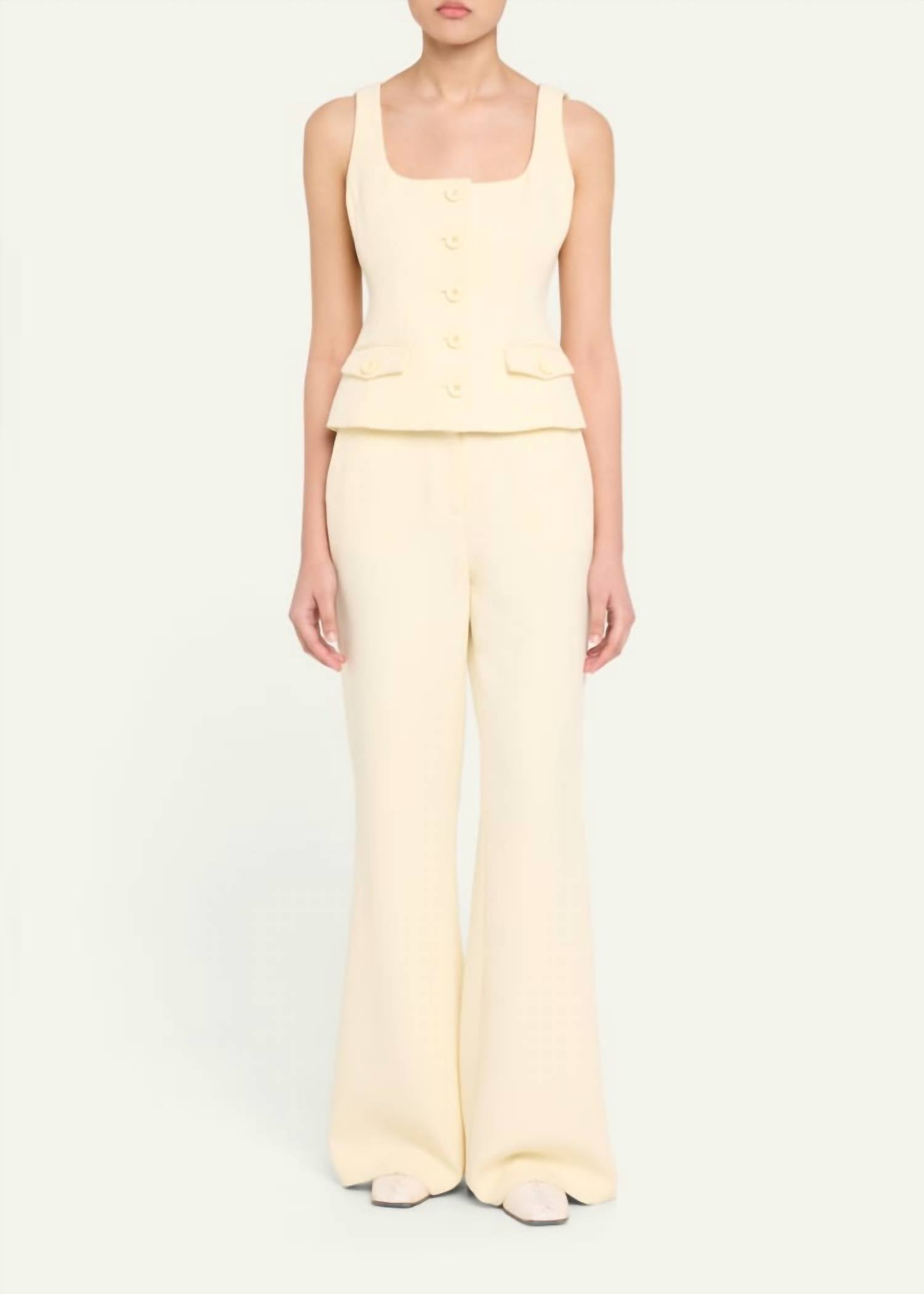 Toccin - Georgia Scoop Neck Button-front Top