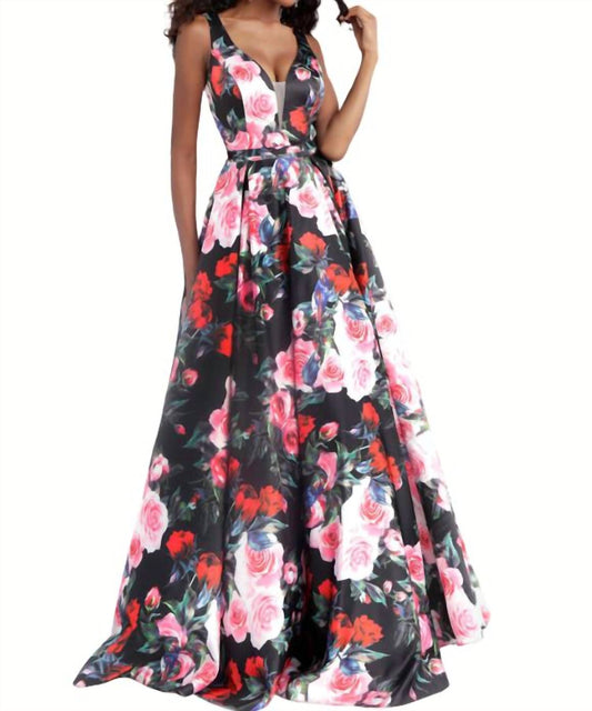 Jovani - Printed A-Line Ballgown