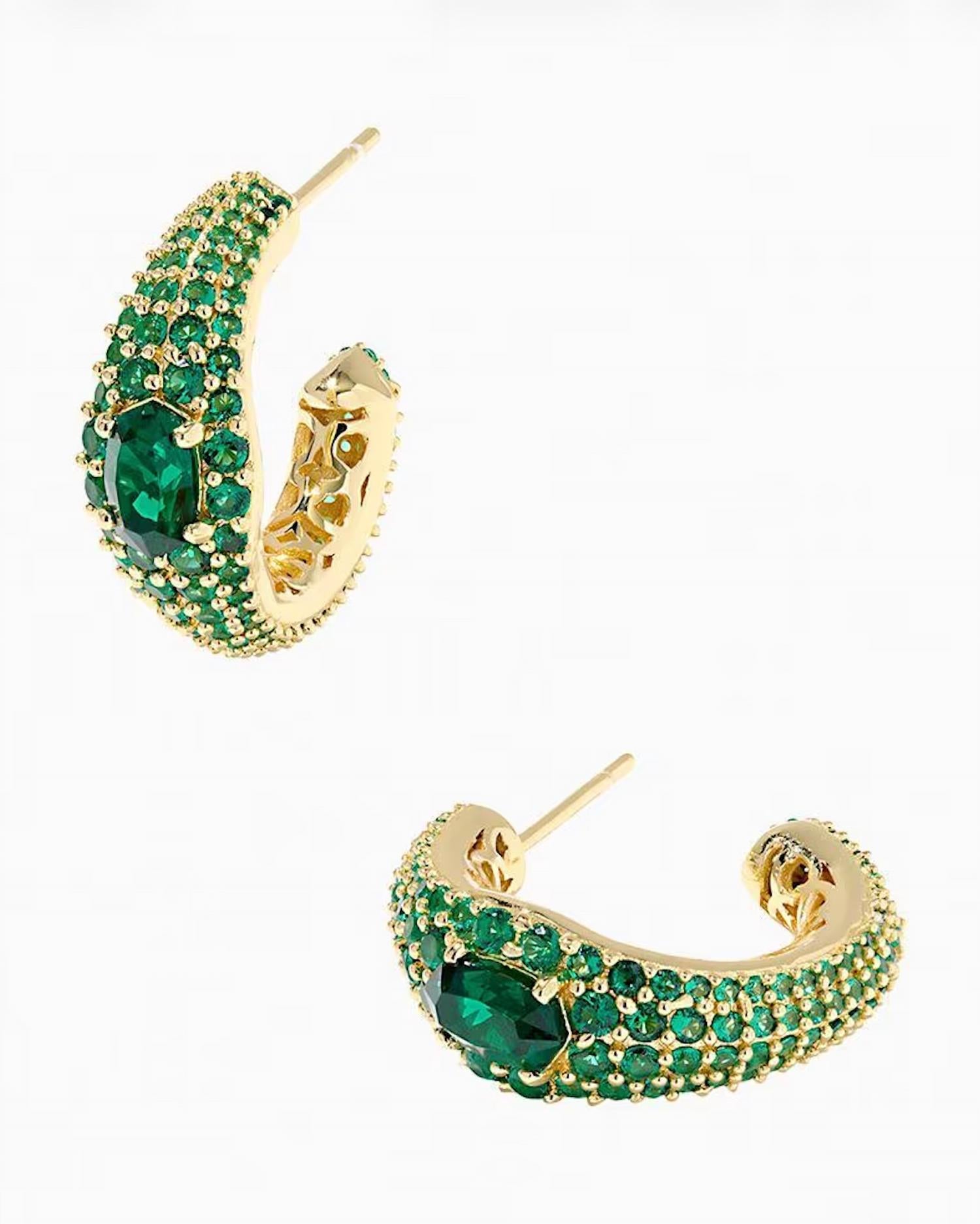 Kendra Scott Women's Bella Hoop Earring in dark green - women's jewelry