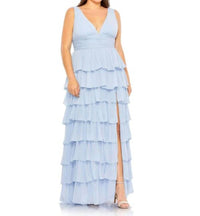 Mac Duggal - Ruffle Skirt Ruched Waist Sleeveless Dress