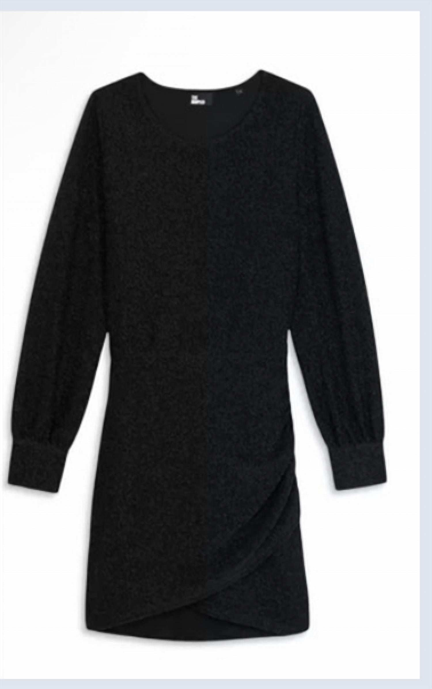 The Kooples - Asymmetrical Black Shimmer Dress