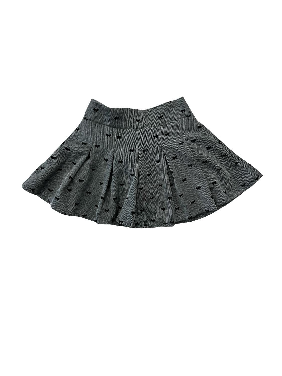 Flowers By Zoe - Girl's Velvet Bows Soft Pleated Skirt