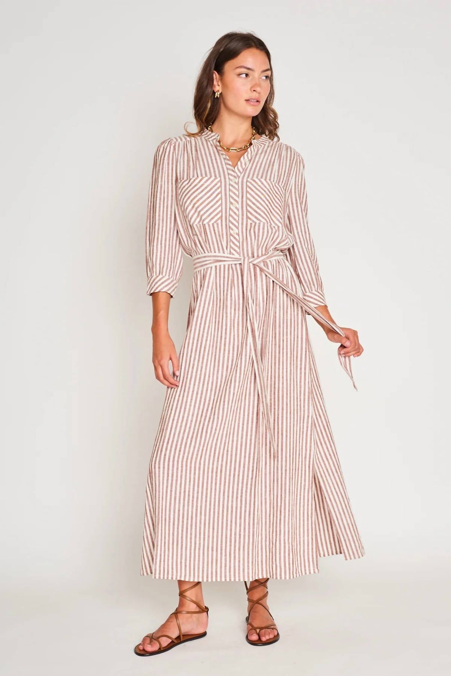 Dra Los Angeles - Cassie 3/4 Sleeves Shirt Dress