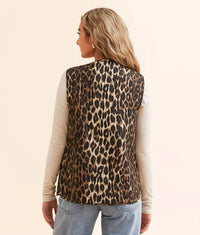 Veveret - Animal Print Quilt Ribbon Tie Vest