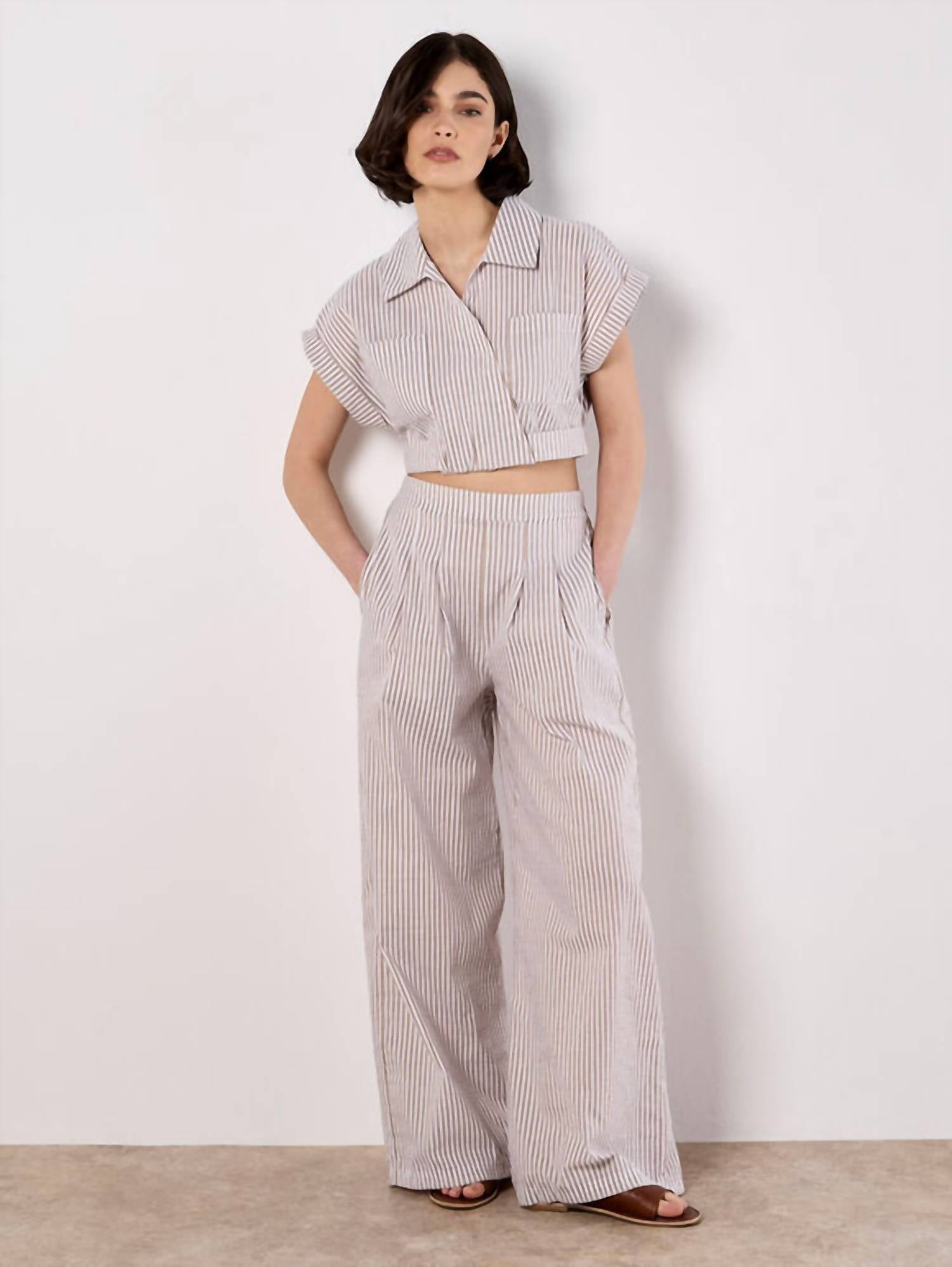 Apricot - Seersucker Crop Top