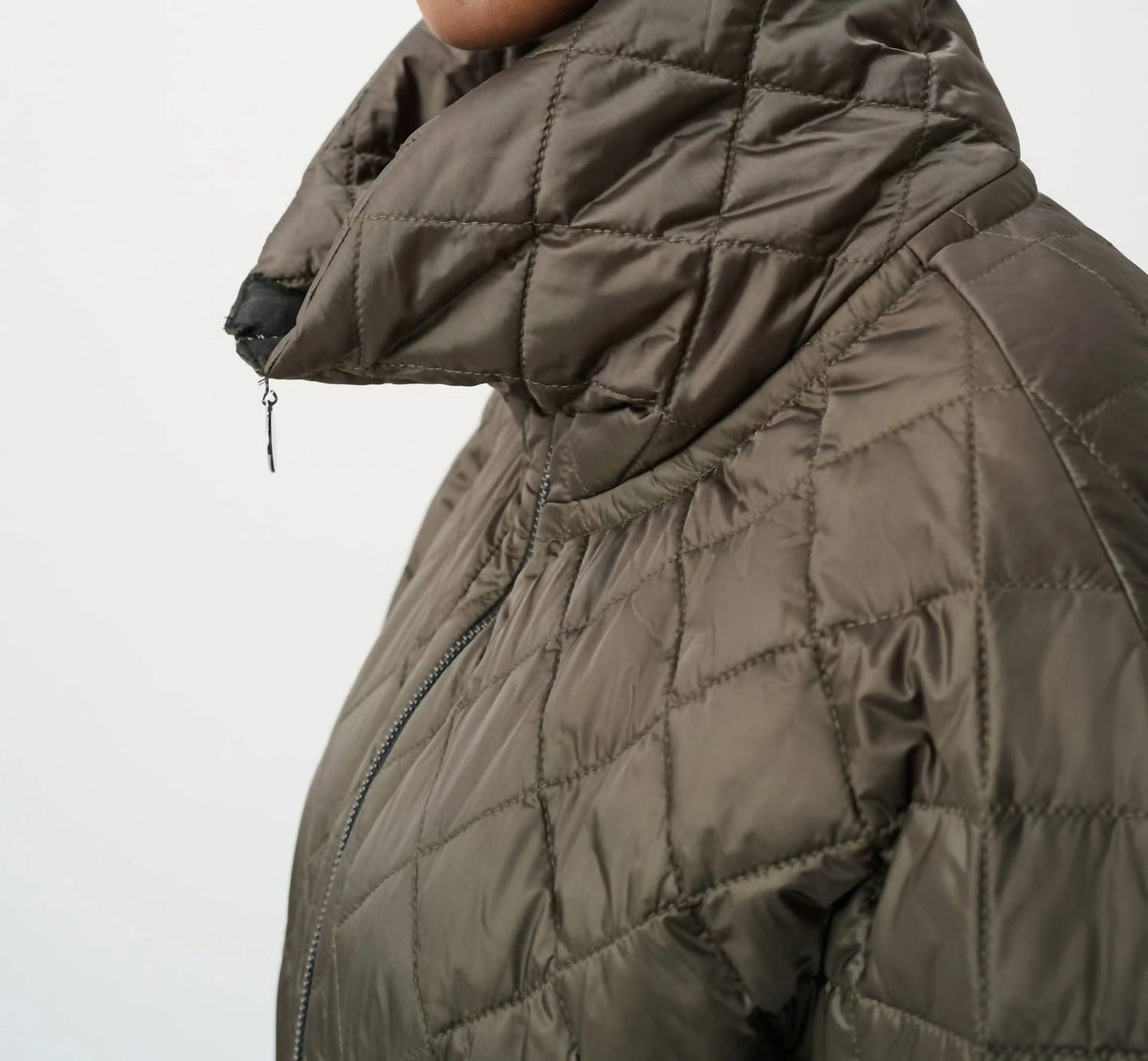Joseph Ribkoff - Quilted Nylon Shawl Neck Boxy Vest