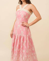 Just Me - Embroidered Midi Dress