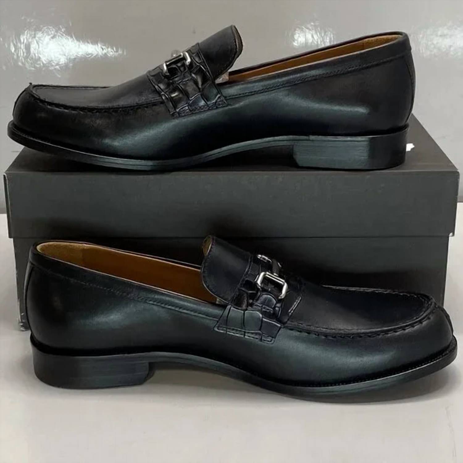 Paul Fredrick Men's Colin Slip-on Bit Loafers in black - men's loafer