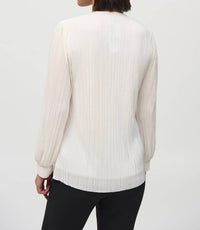 Joseph Ribkoff - V-neck Pleated Pullover Blouse
