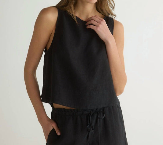 Bella Dahl - Sleeveless Boat Neck Split Back Top