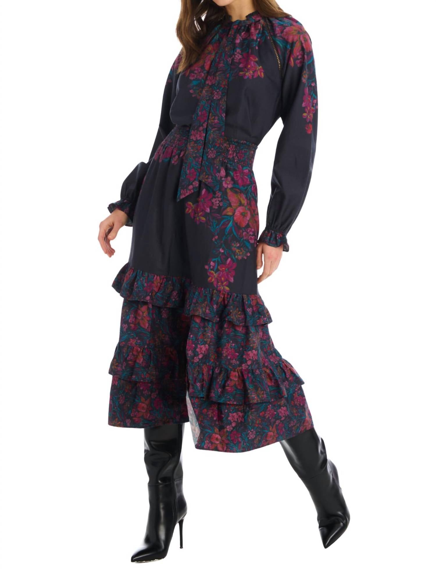 ALLISON NEW YORK Georgia Midi Skirt in painterly floral - women's skirt - view 4