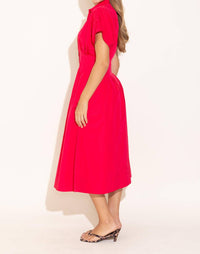Alden Adair Becca Dress in poppy pink - women's dress - alternate view