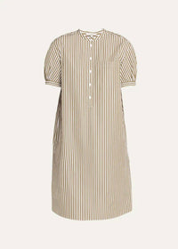 Lafayette 148 - Stripped Puff Sleeve Shift Dress