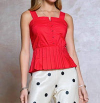 Current Air - Sleeveless Embroidered Peplum Top