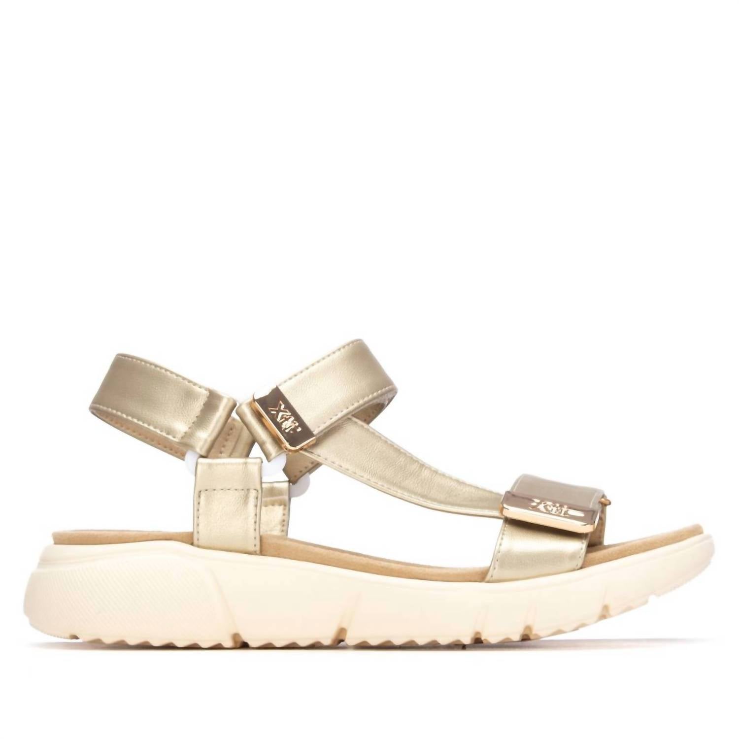 Xti Women's Faux Leather Strap Sandals in gold - women's sandal
