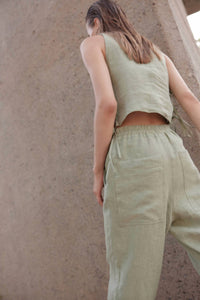 Eve Gravel - Devi Linen High Waist Pants