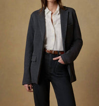 Faherty Inlet Knit Blazer in black sky melange 1 - women's jacket