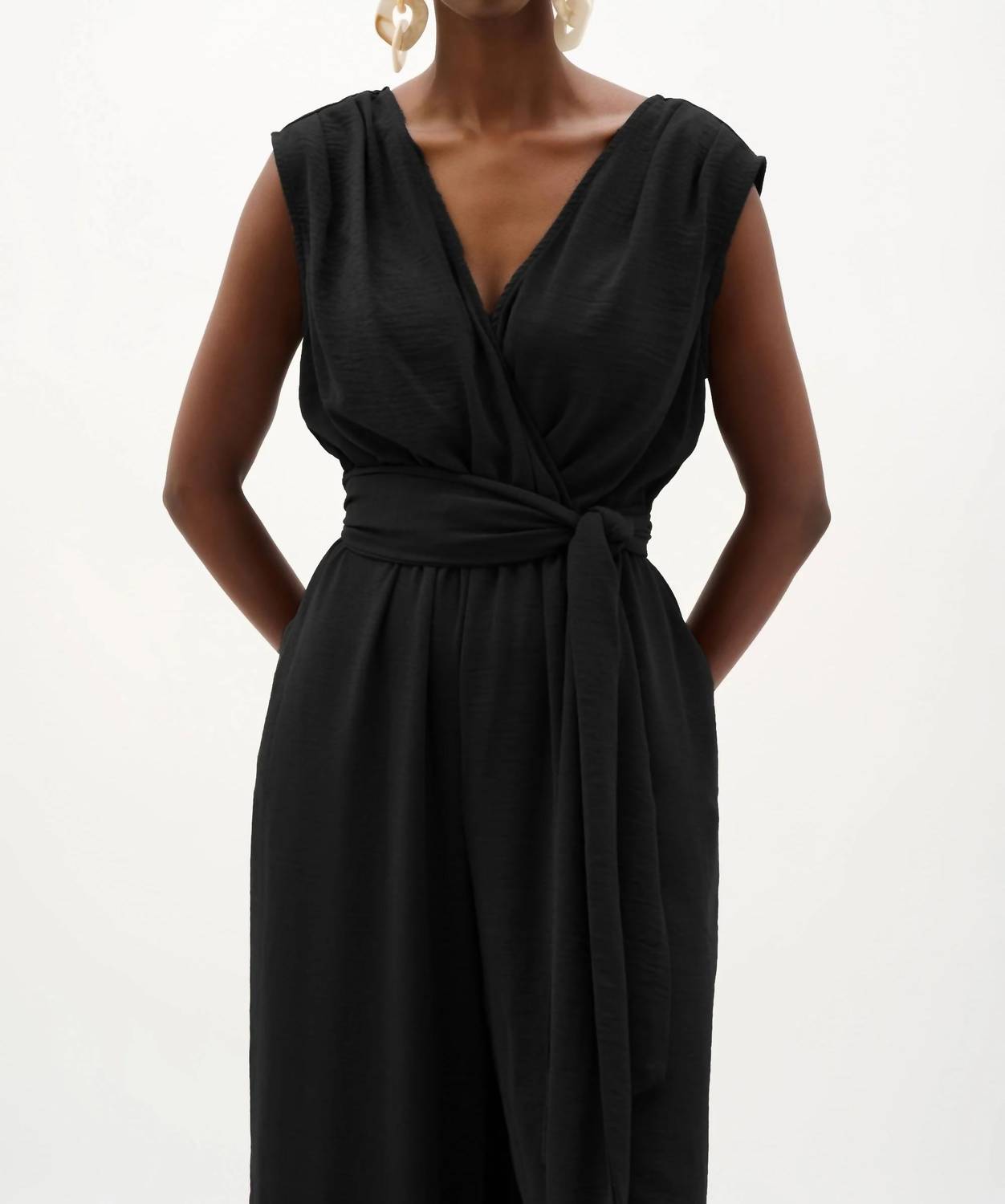 Joseph Ribkoff - Wrap Wide Leg Pull-on Jumpsuit