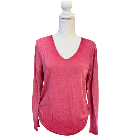 Made In Italy - Women's Long Sleeved V-neck Top