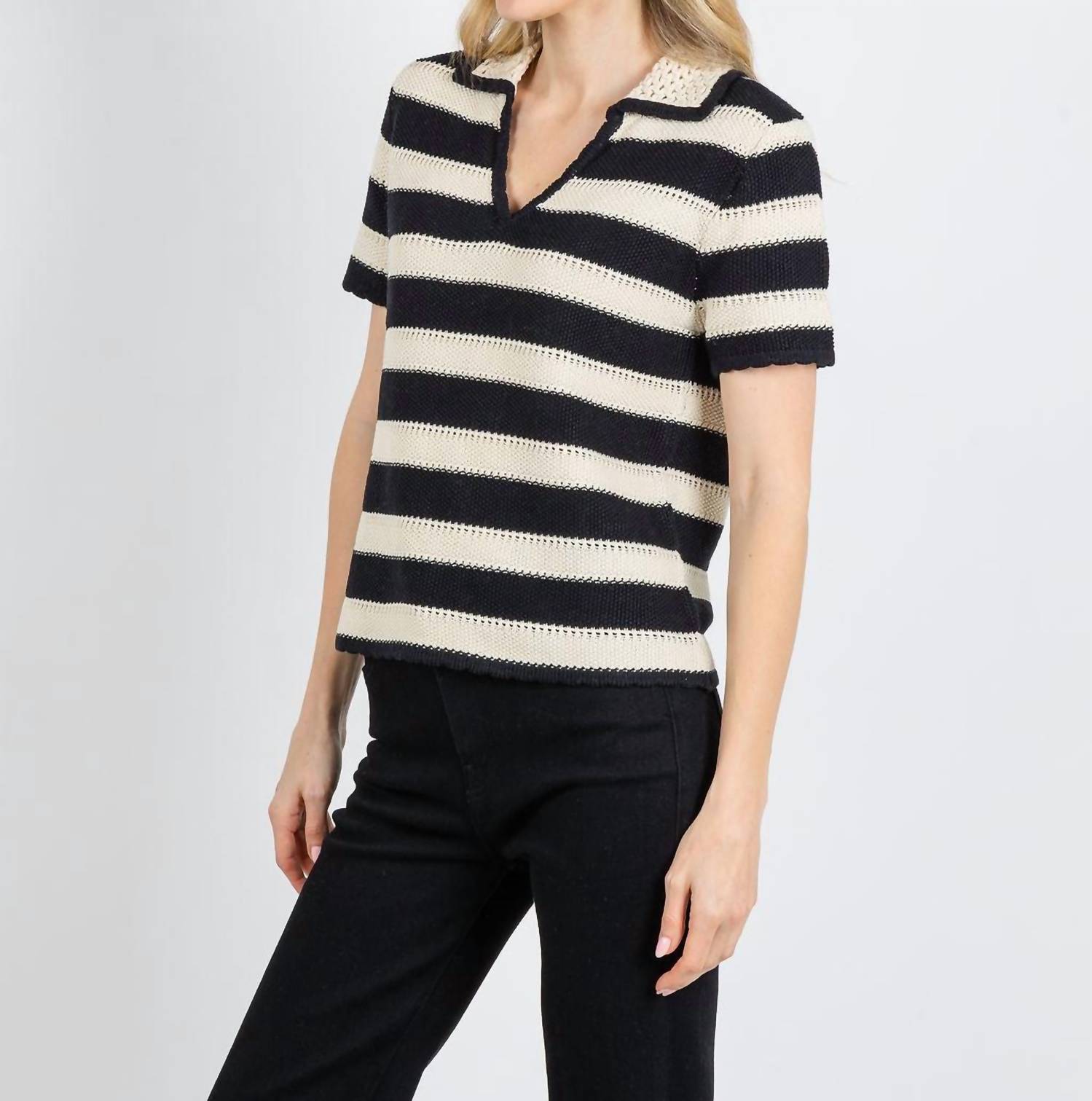 Elliott Lauren - Polo Match Crochet Sweater