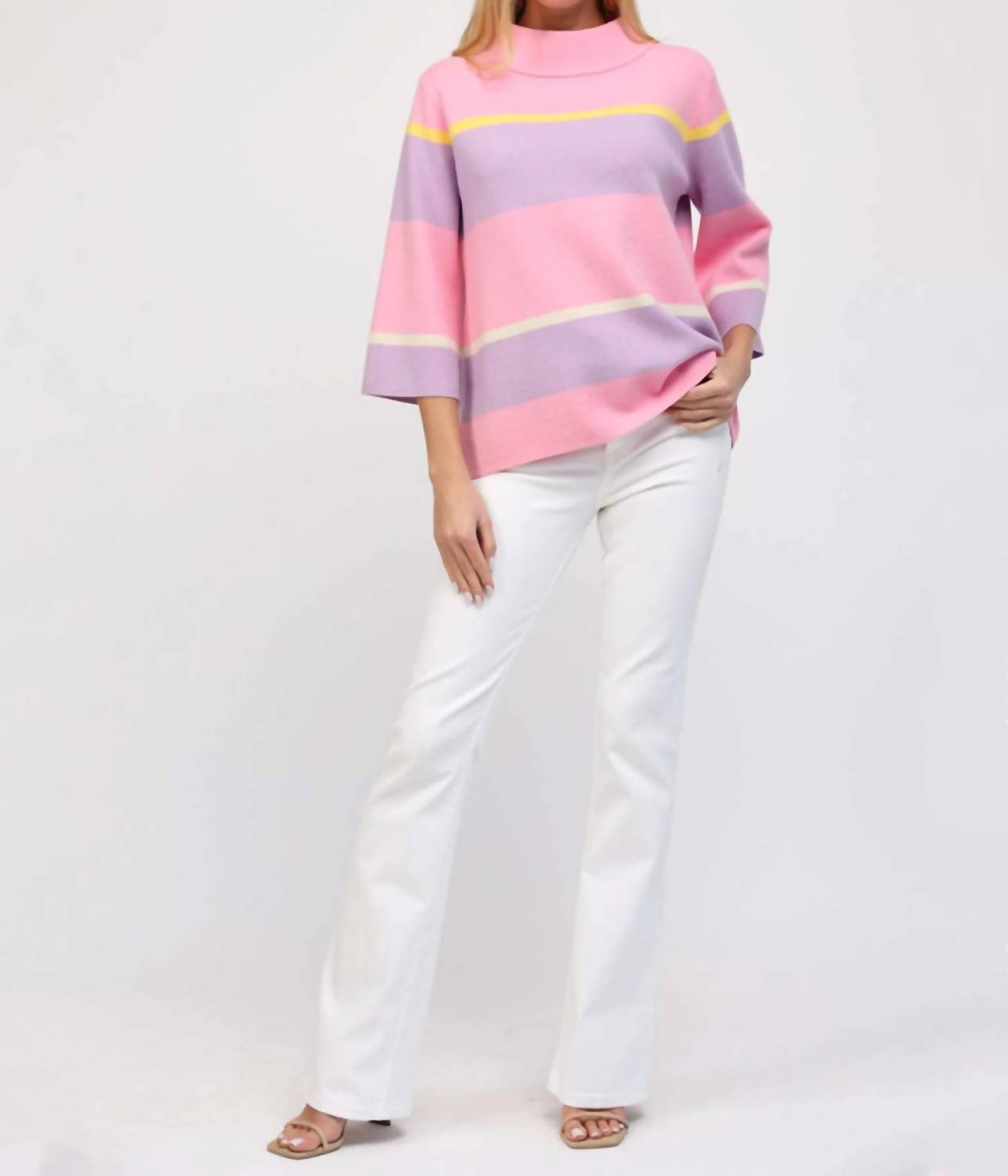 Fate - Mock Neck Stripe Sweater