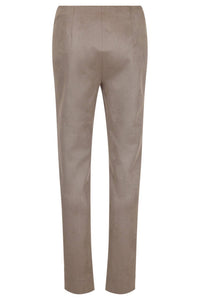 ROBELL Women's Lizard Pring Poly Suede Rose Slim Fit Pants in taupe - women's pants - detail view