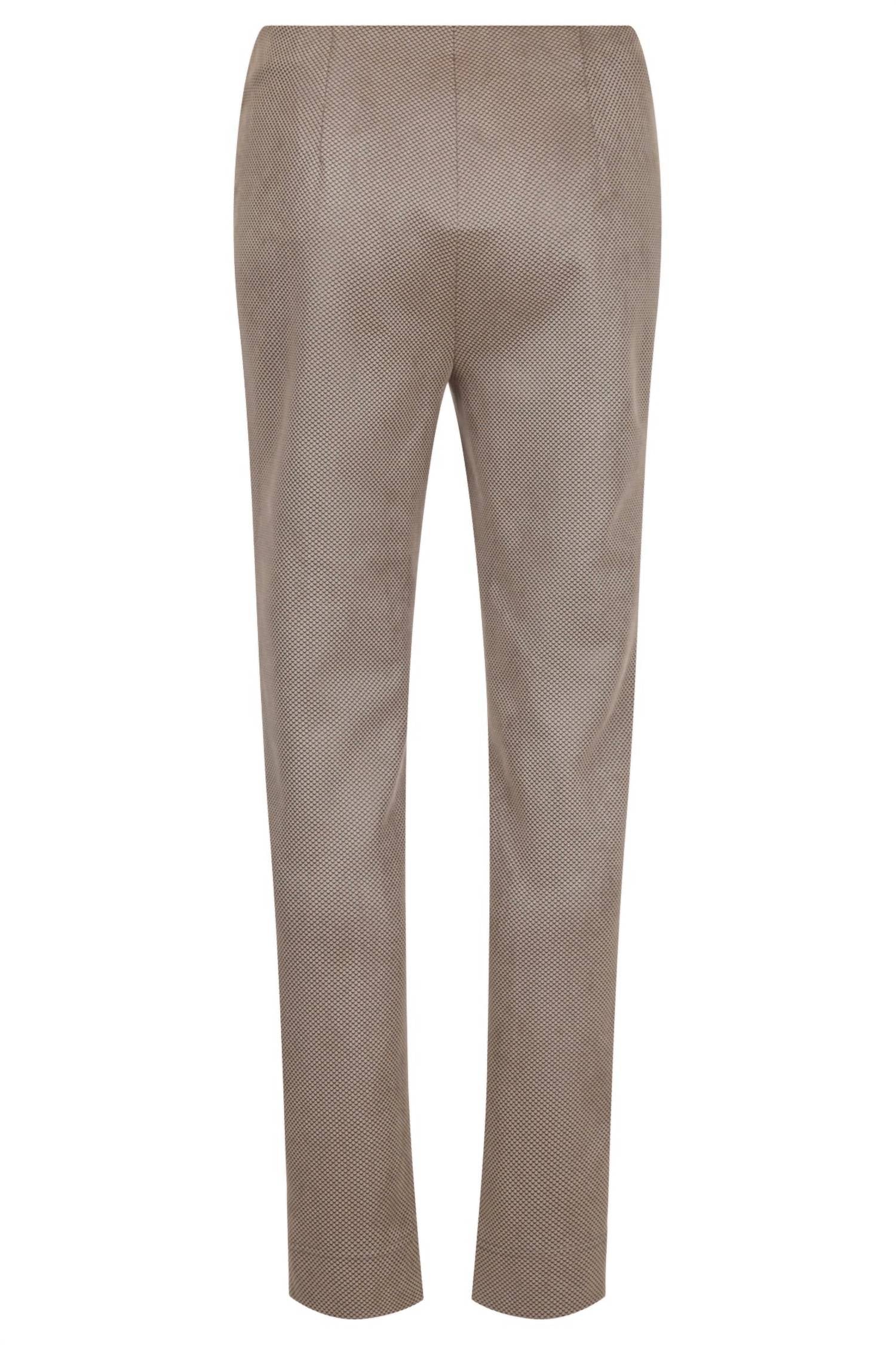 ROBELL Women's Lizard Pring Poly Suede Rose Slim Fit Pants in taupe - women's pants - detail view