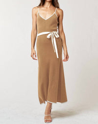 Lalavon - Katalina Knit Waist Tie Midi Dress