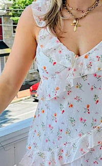 Hem & Thread - Floral Asymmetrical Chiffon Dress