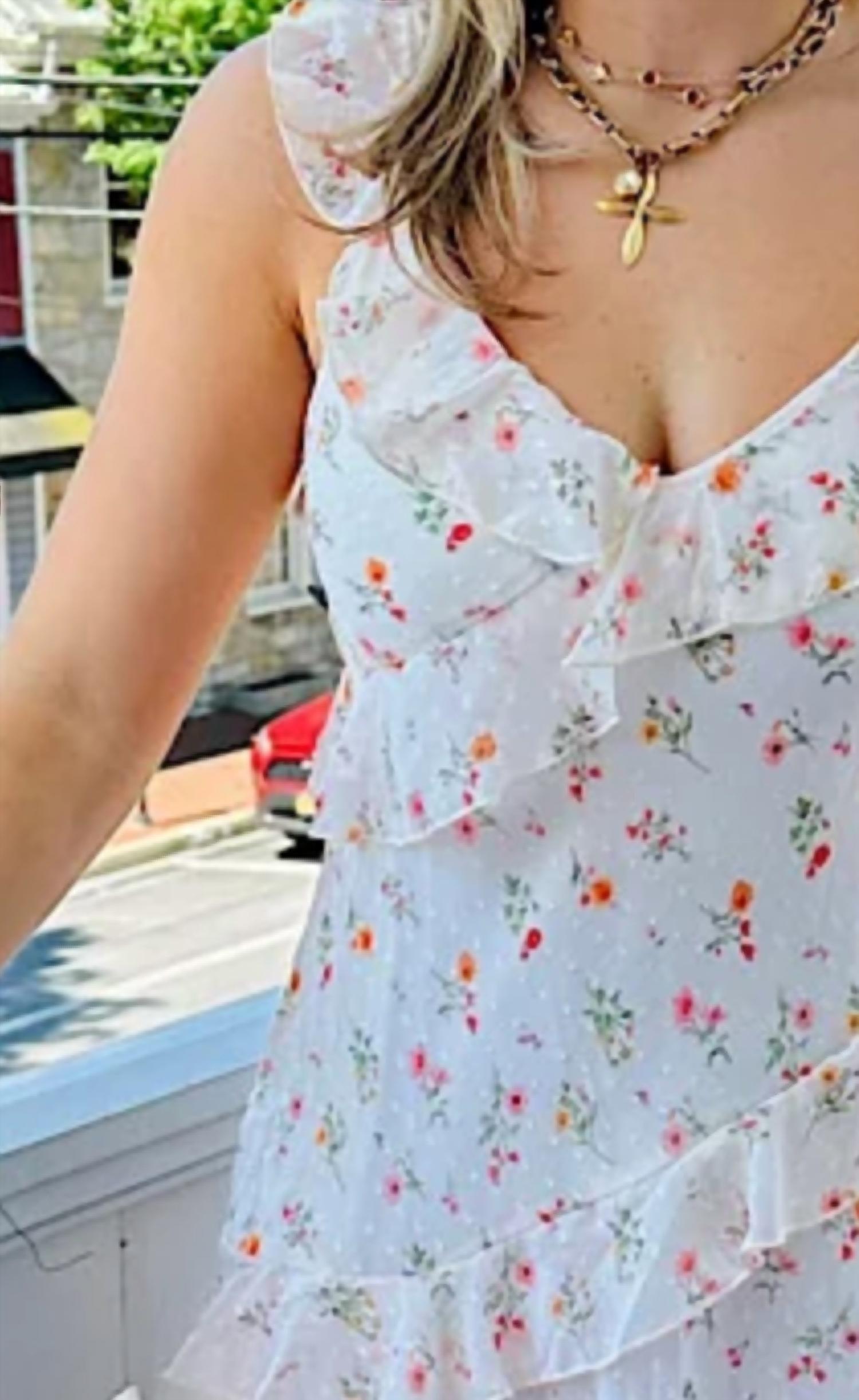 Hem & Thread - Floral Asymmetrical Chiffon Dress