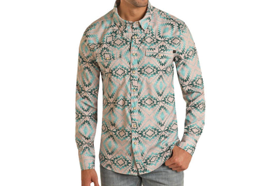 Rock & Roll Denim - Tek Western Aztec Ripstop Shirt