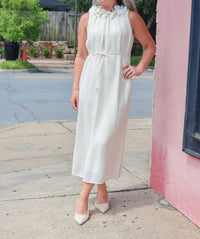 Jessie Liu - Petal Detail Around The Neck Midi Dress
