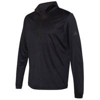 adidas Men's Lightweight Quarter Zip Top in heather black - men's sweater - detail view