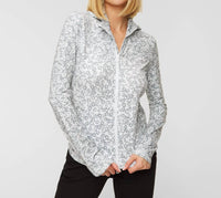 FLORAL PRINT FULL ZIP HOODIE
