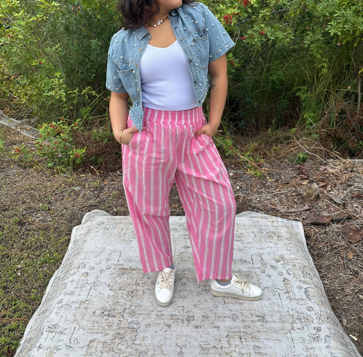 Cozy Co. - Pearl Denim Short Sleeve Shrug Top