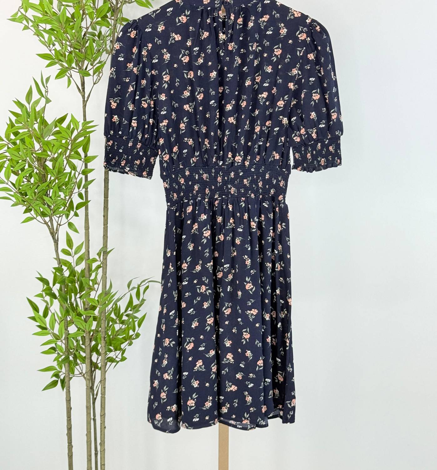APRICOT Women's Floating Ditsy Dress in navy floral in navy floral - women's dress - alternate view