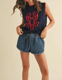 Klesis - Folded Denim Shorts With Side Contrast Tape
