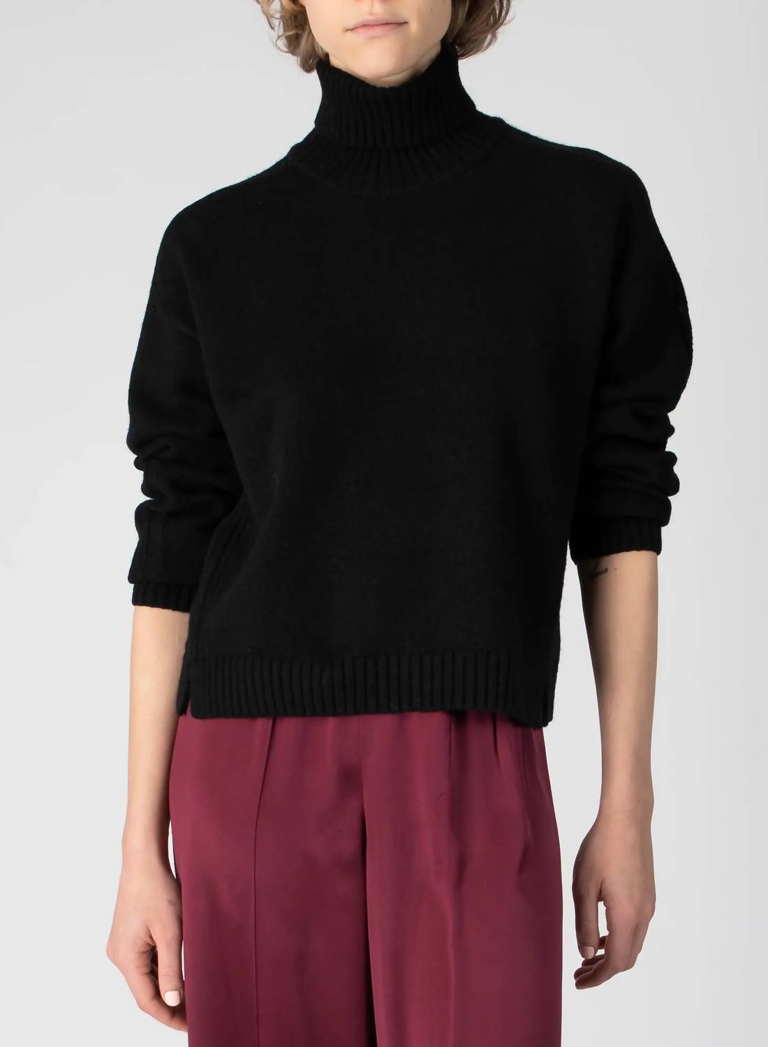 Atm - Women's Merino Wool Blend Turtleneck Top