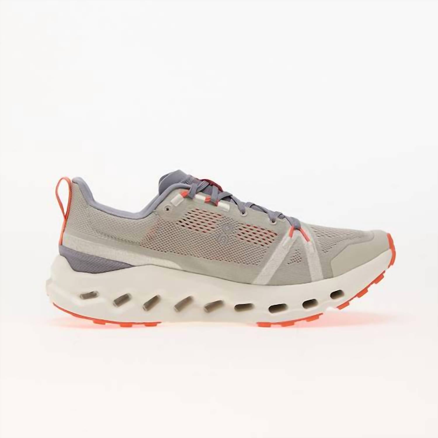On Women's Cloudsurfer Trail Running Shoes in fossil ivory - women's shoe