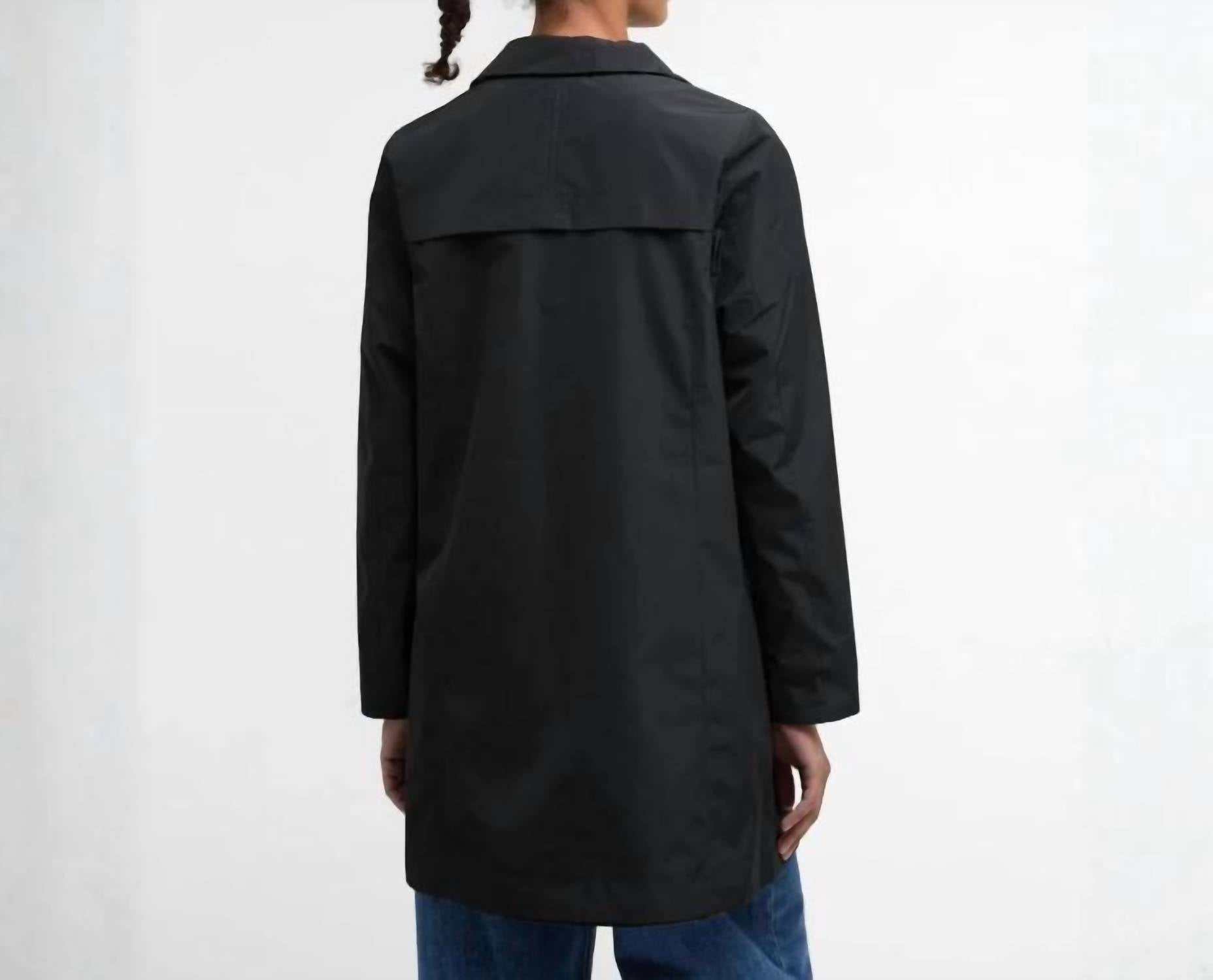 Barbour Women's Babbity Reversible Showerproof Jacket in black dress tartan - women's jacket - detail view