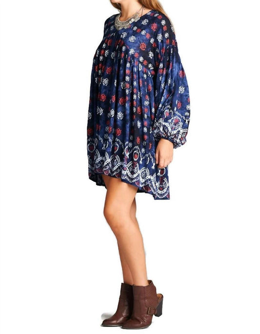 Velzera - Baby Doll Bohemian Peasant Mini Dress