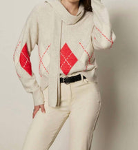 Sanctuary Argyle Scarf Sweater in tulip multi argyle - women's cardigan - view 4