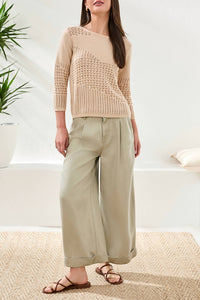 Tribal - CREW NECK 3/4 SLV TEXTURED SWEATER