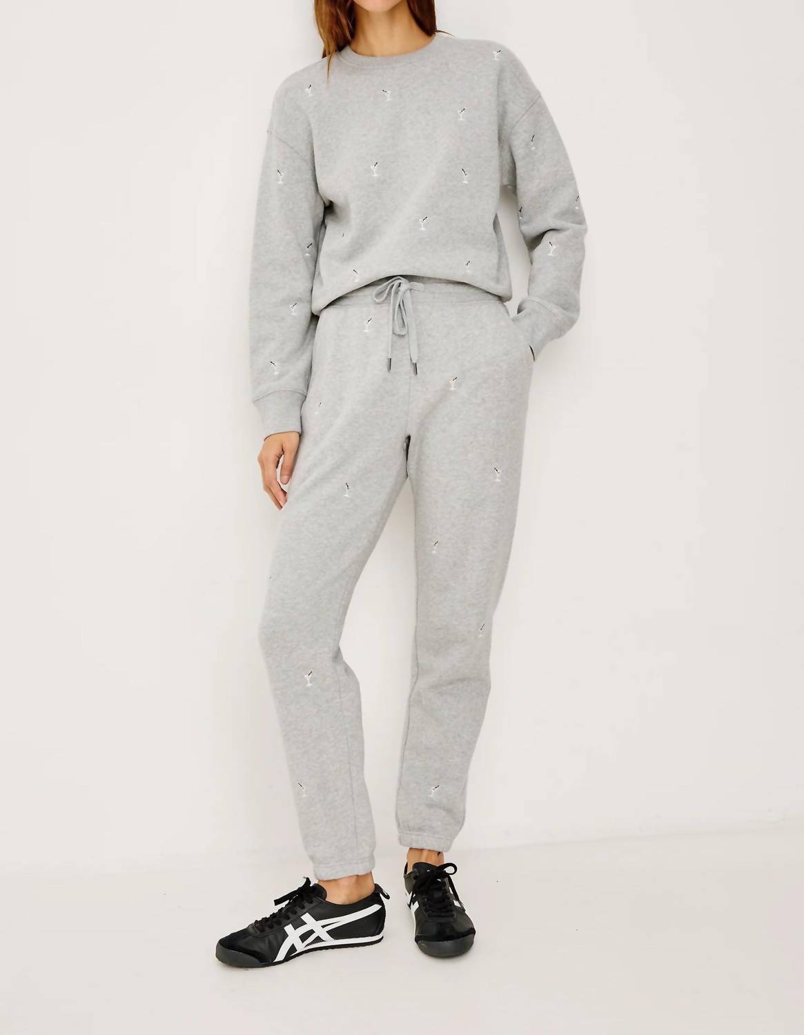 Rails Women's Ramona Sweatshirt in heather grey martnini embroidery - women's top - alternate view