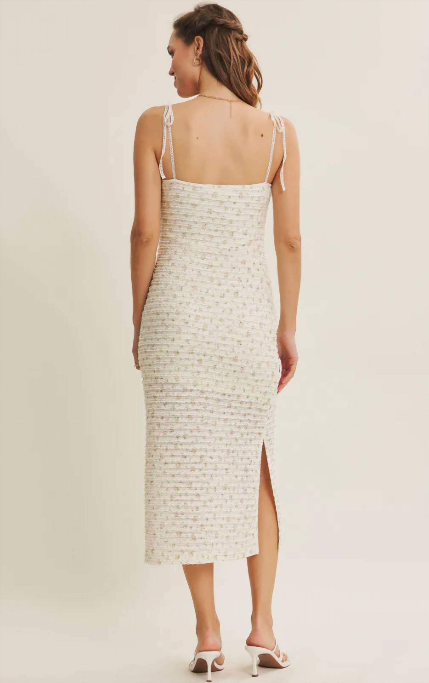 In February - Textured Lace Midi Dress