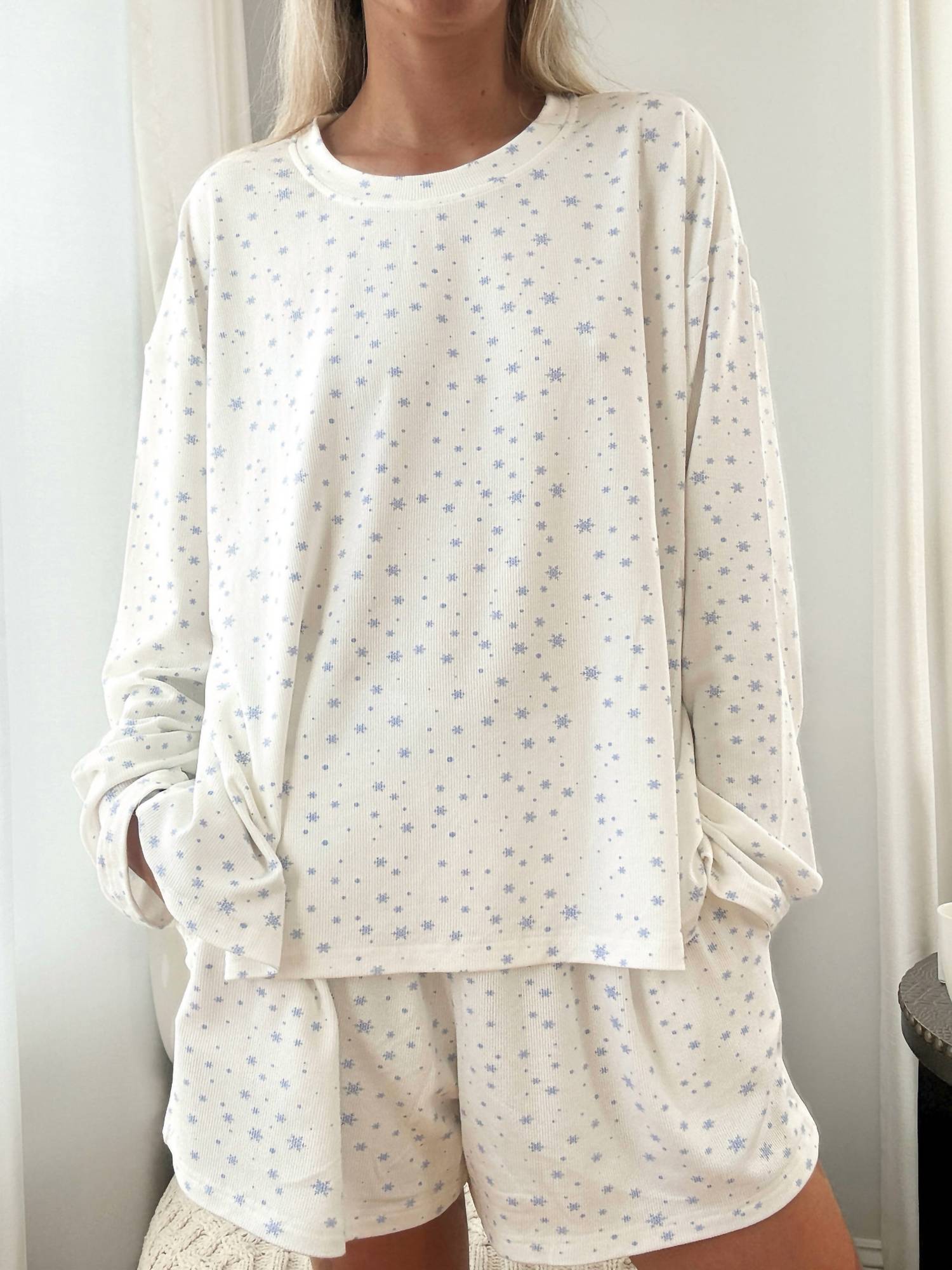 Sunkissed Coconut - Snowflake Long Sleeve Pajama Top