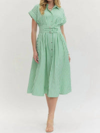 Entro - Shirley Striped Midi Dress