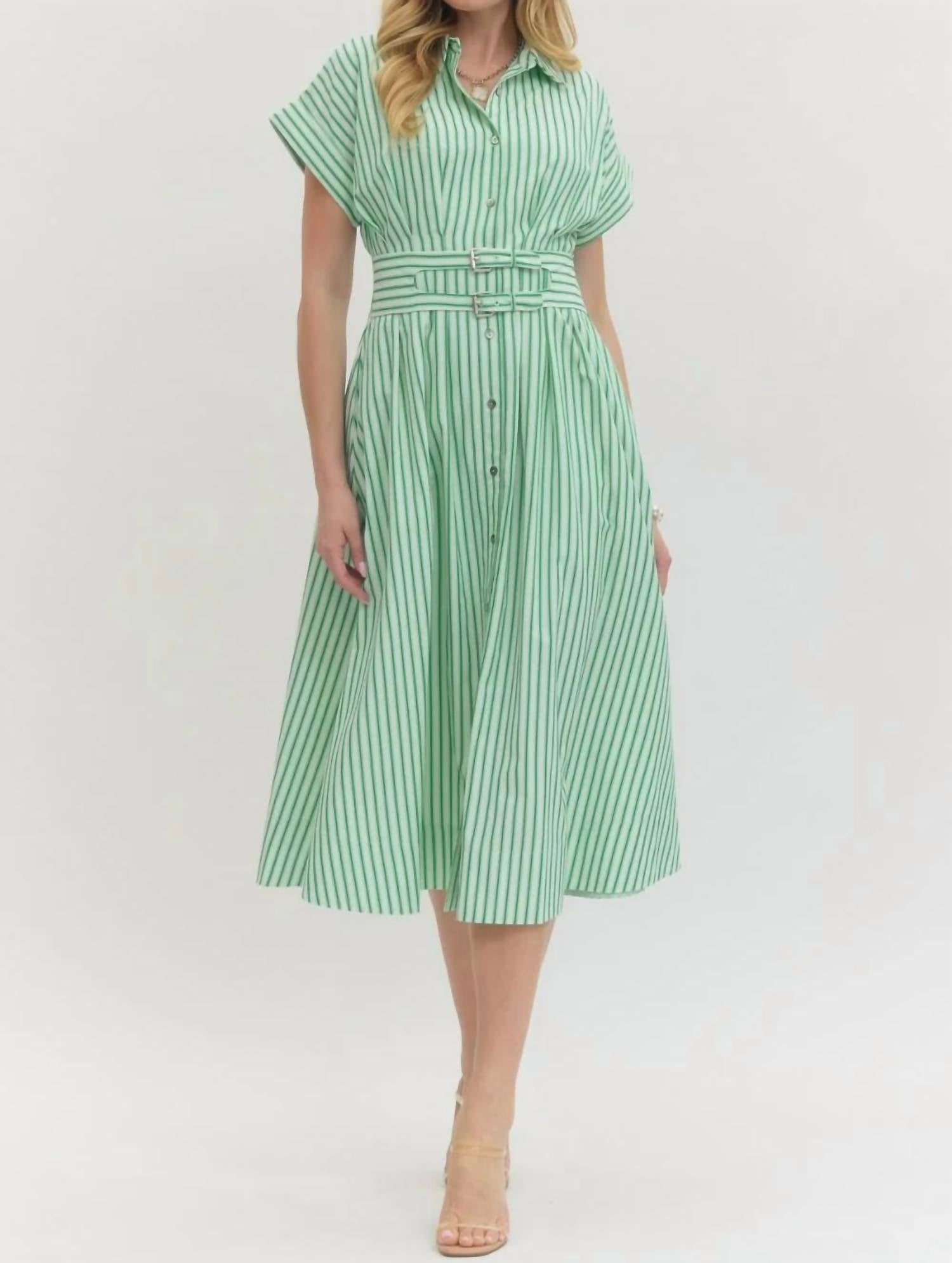 Entro - Shirley Striped Midi Dress