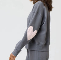 Kerri Rosenthal - Heart Patchwork Boyfriend Sweatshirt