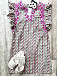 Voy - Women's Embroidery Detail Shift Dress